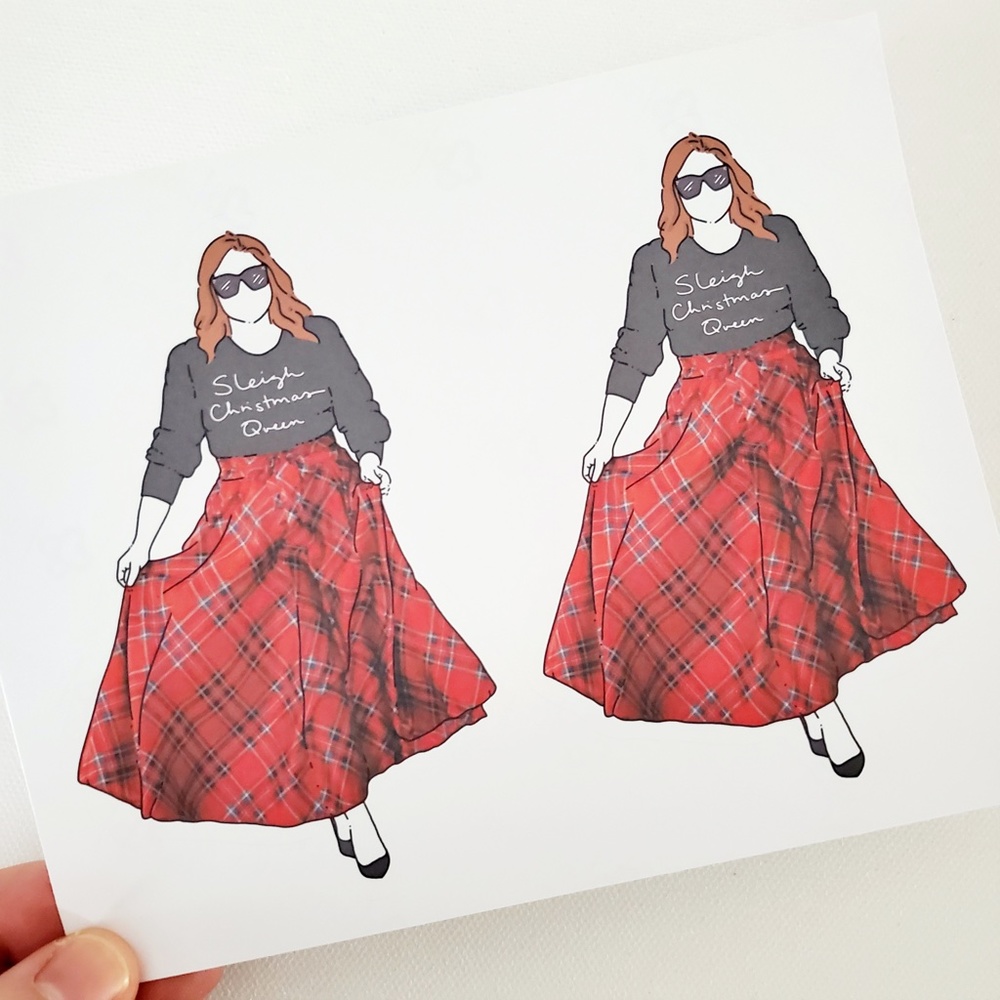 LB055 STICKERS Sleigh Christmas Queen Custom Poshmark Stickers Perosnalizable - Picture 4 of 7